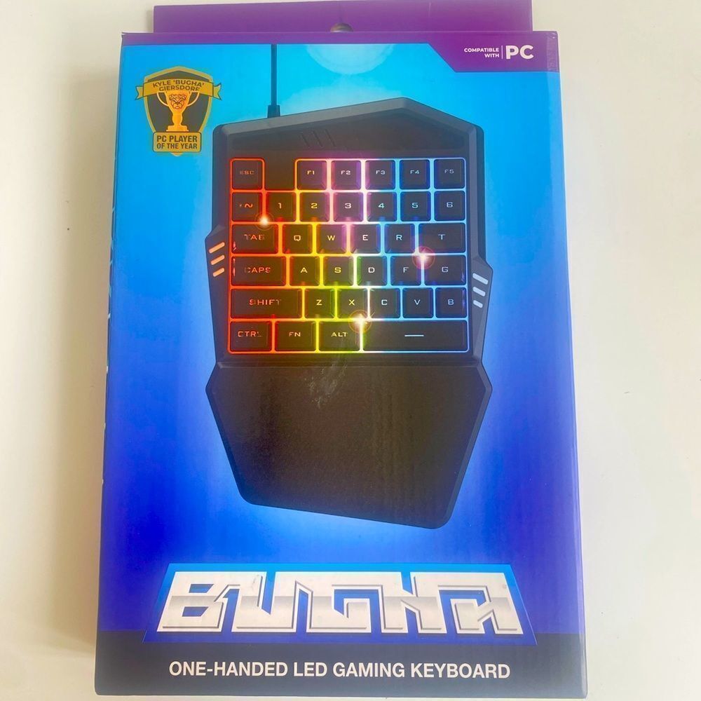 Bugha LED One handed gaming keyboard